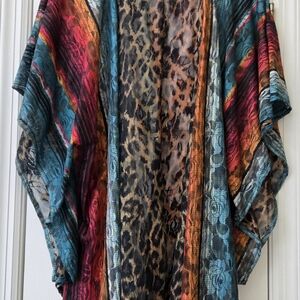 Crazy Train Colorful Animal Print Kimono